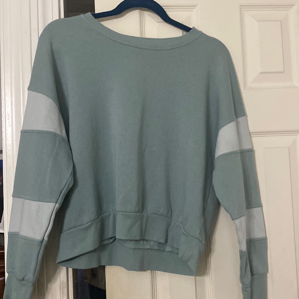 Sage Green Slightly Cropped Crew Neck